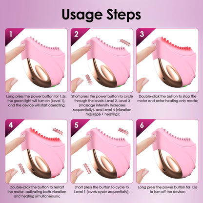 Vibrating Face Massager Lymphatic Contour Facial Brush for Jawline & Chin Sculpting