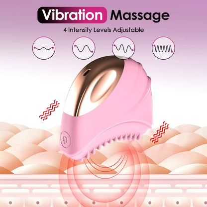 Vibrating Face Massager Lymphatic Contour Facial Brush for Jawline & Chin Sculpting